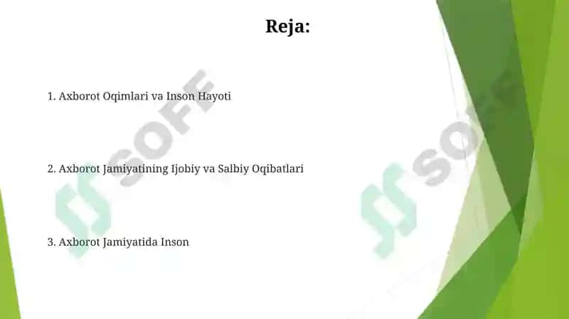 Axborot Oqimlari va Inson Hayoti 2