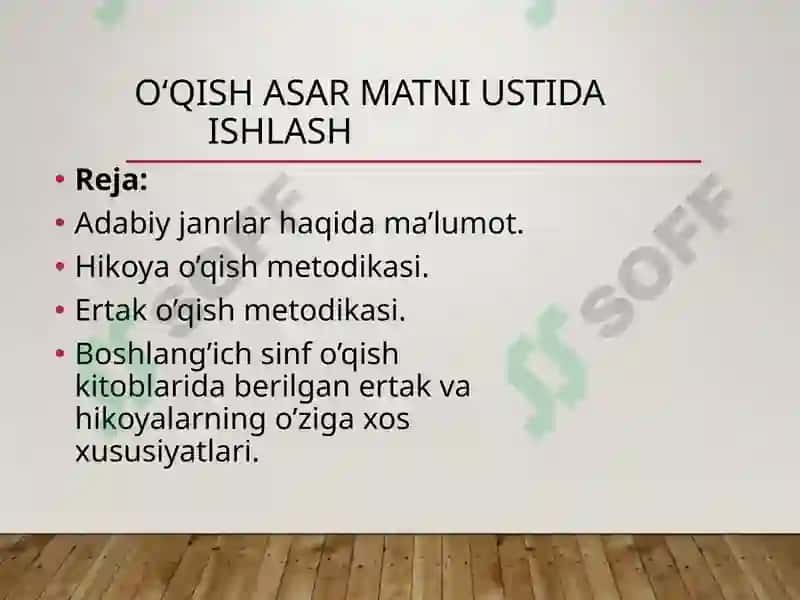 OʻQISH DARSLARIDA MATN USTIDA ISHLASH 2