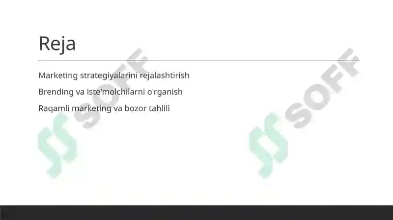 Marketing strategiyalarini rejalashtirish 2