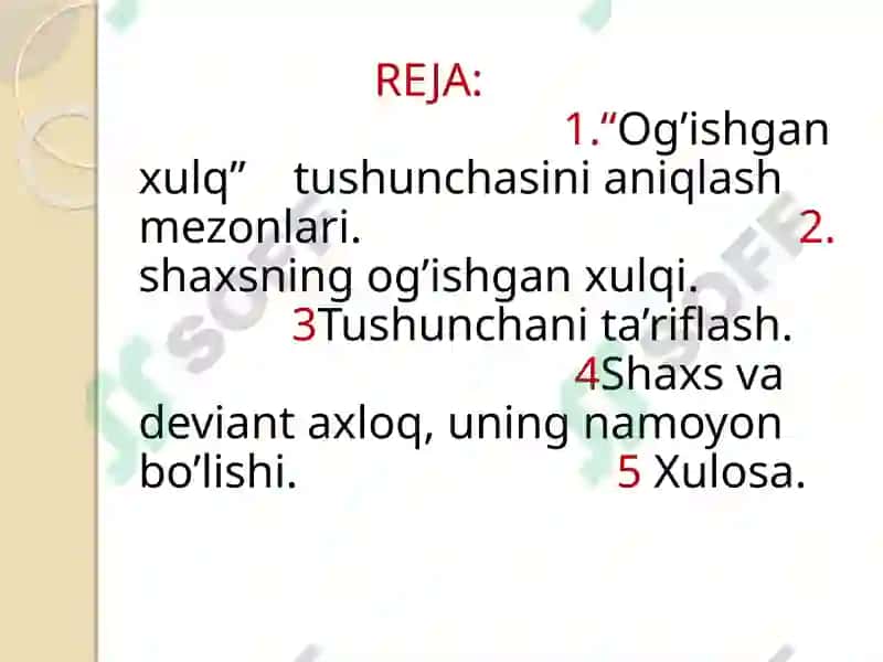 Og’ishgan xulq tushunchasi 2
