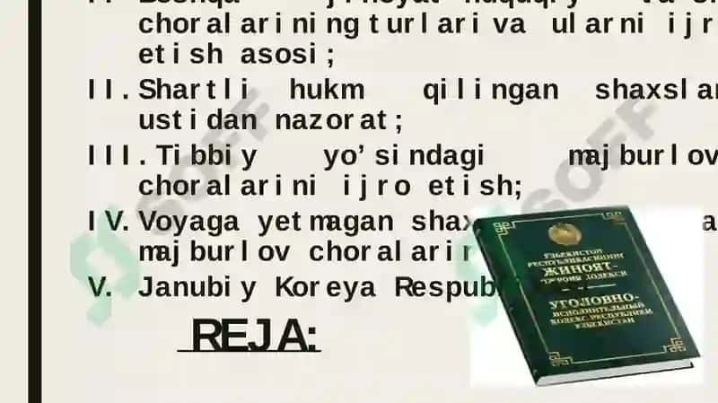 mahkumlarga nisbatan boshqa huquqiy ta'sir choralarini ijro etish 2
