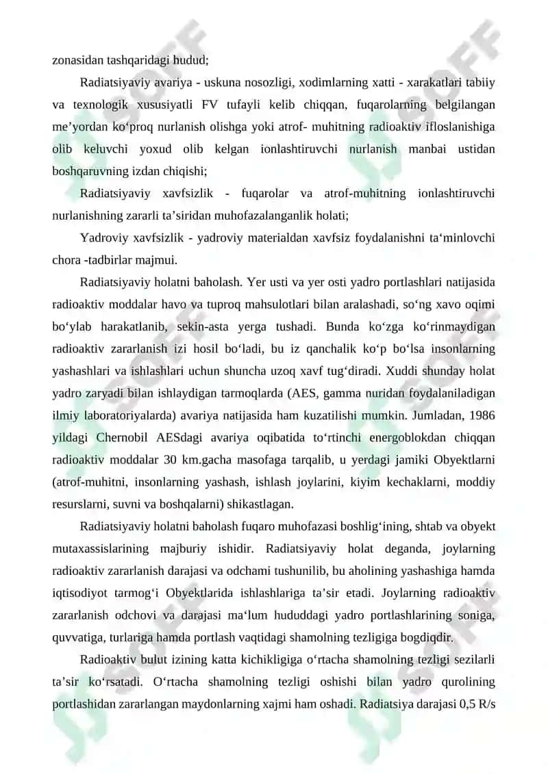 RADIOKTIV NURLANISHLARGA QARSHI KURASH CHORA-TADBIRLARI, O‘LCHASH ASBOBLARI 2