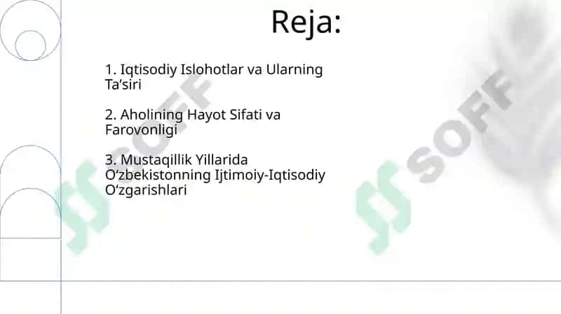 Mustaqillik yillarida Õzbekistonda ijtimoiy iqtisodiy õzgarishlar 2