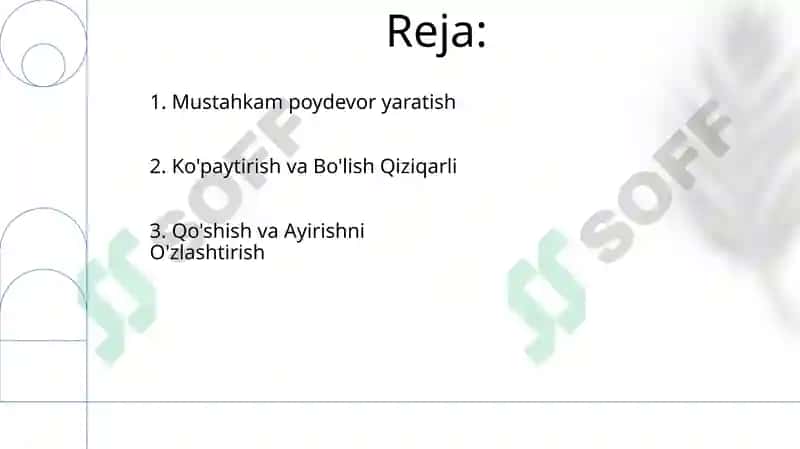1 dan 10 gacha boʻlgan sonlar doirasida hisoblash malakasini oshirish 2