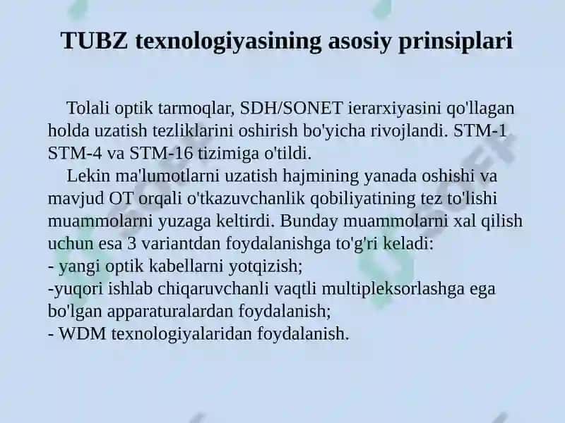 To‘lqinlizichlashtirishlitolali optika loqatizimlari 2