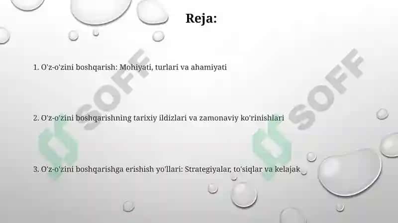O'z-o'zini boshqarish 2