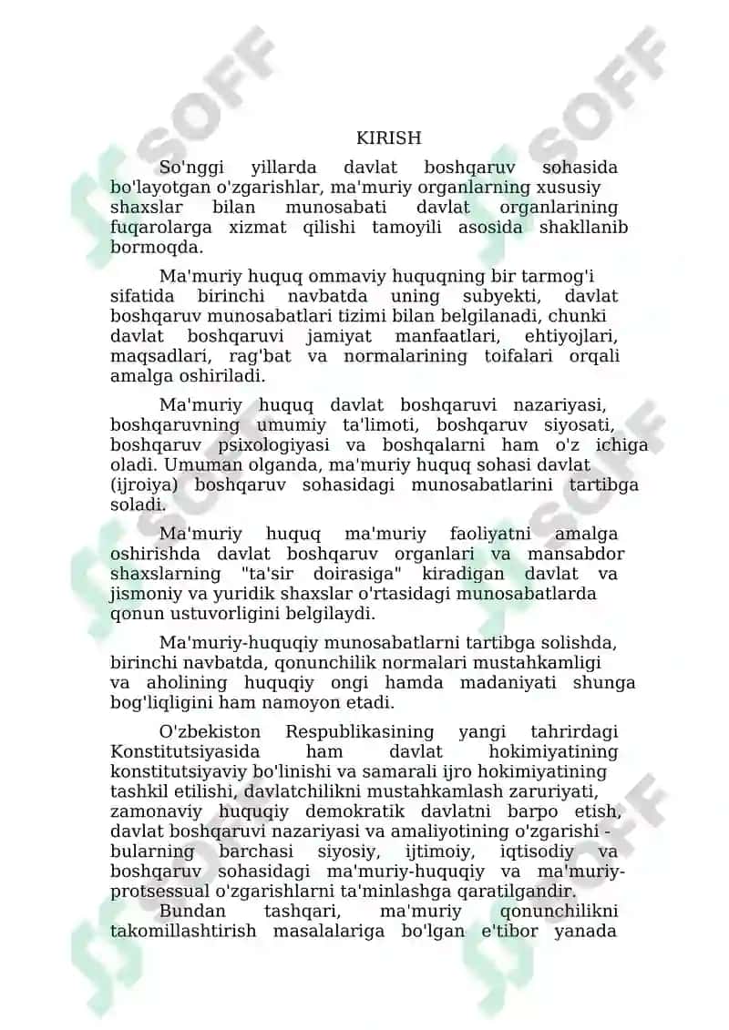Zamonaviy Ma'muriy Huquqning Predmeti va Usuli 2
