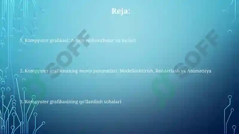 Kompyuter grafikasi roli qoʻllanish sohalari 2