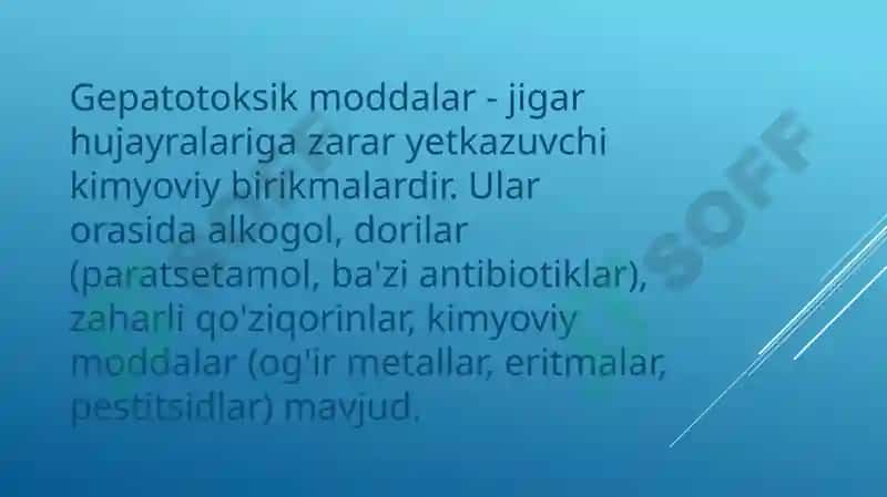 Gepatotoksikmoddalarvaularningtuzilishi 2