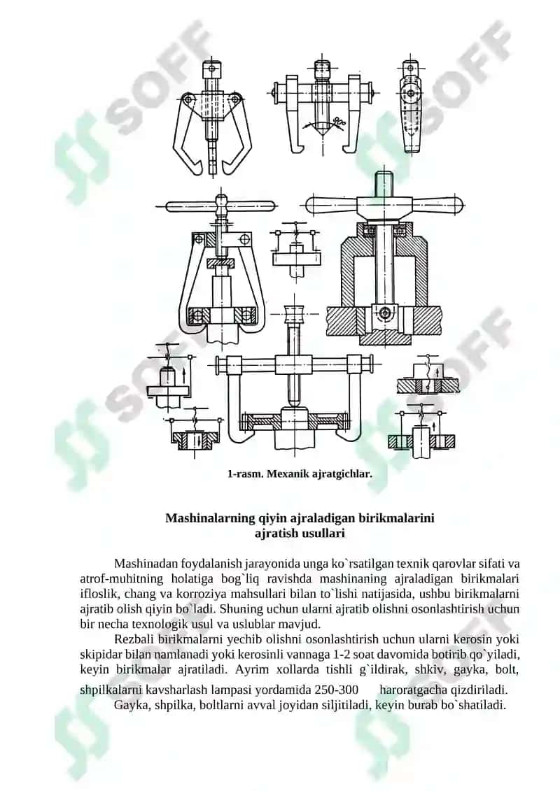 Uskunalarni ta’mirlashda ishlatiladigan asbob va moslamalarni о‘rganish. 2