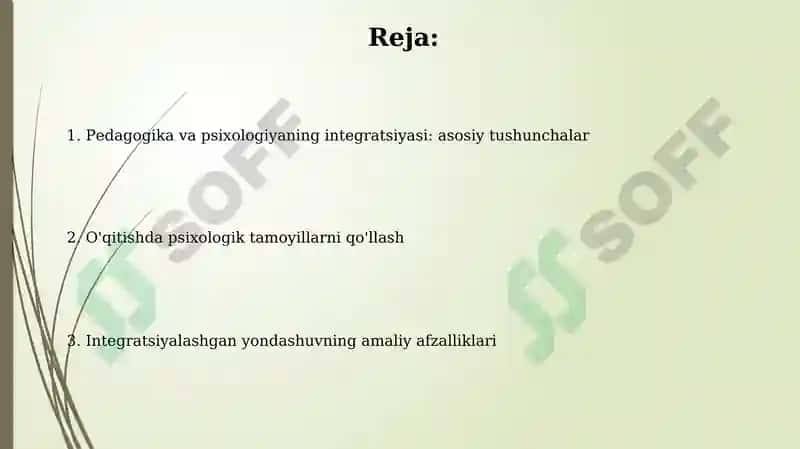 Pedagogika va psixologiya fanlarining integratsiyasi 2
