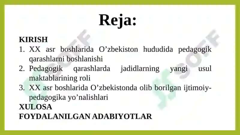 XX asr boshlarida O'zbekistonda olib borilgan ijtimoiy-pedagogika yo'nalishlari 2