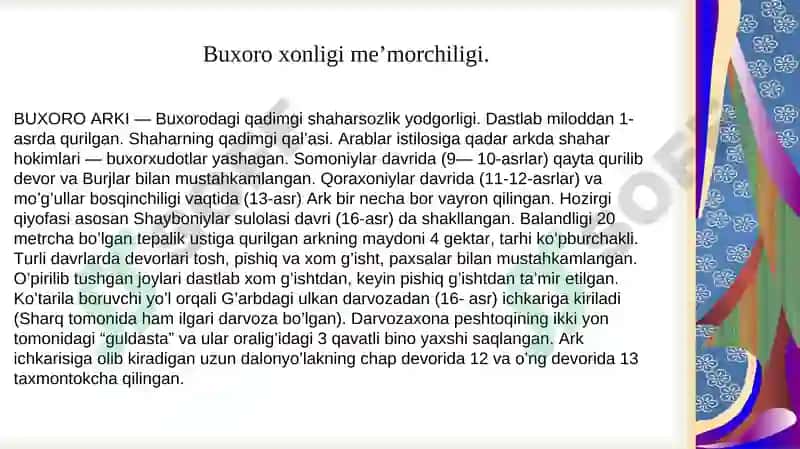 O’zbek Xonliklari Me’morchiligi 2