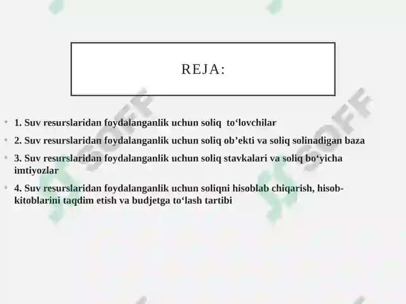 Suv resurslaridan foydalanganlik uchun soliq 2