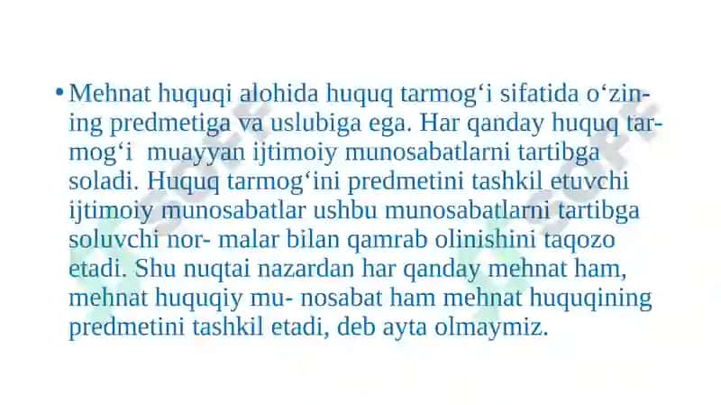 MEHNAT HUQUQI MODULIGA KIRISH VA UNING PRINSPLARI 2