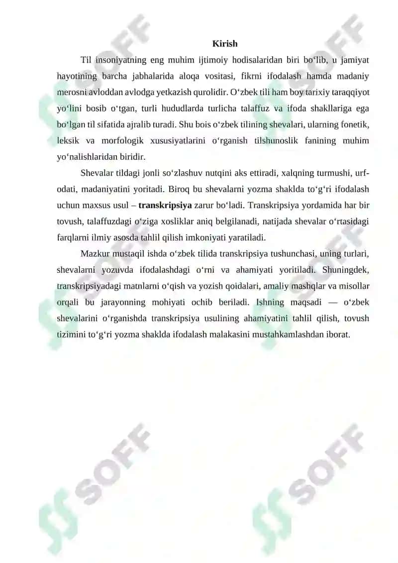 Transkripsiya. Transkripsiyadagi matnlarni o‘qish va yozish 2