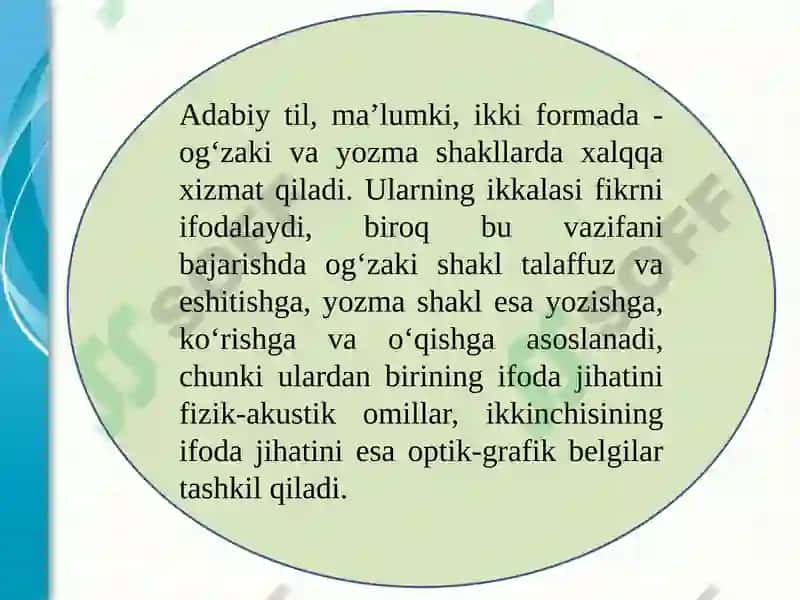 O‘zbek tilida og‘zaki va yozma adabiy nutq me’yorlari 2