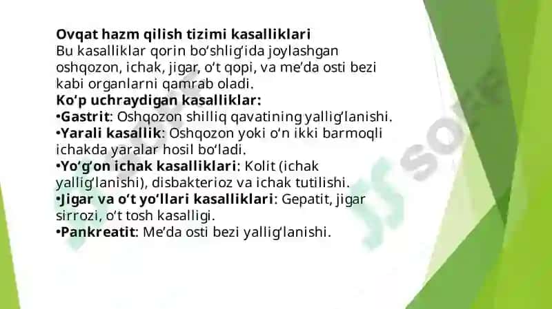 QORIN BO’SHLIG’I KASALLIKLARI 2
