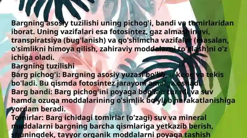 Barglarning sirtida joylashgan kutikulani qilish va uni himoya qilish 2