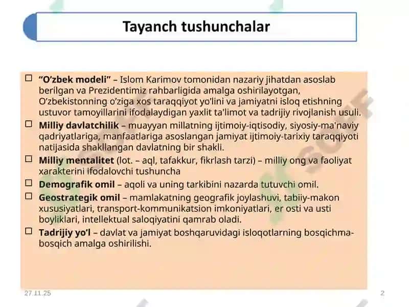 O'zbekiston mustaqil taraqqiyot yoʻlida 2