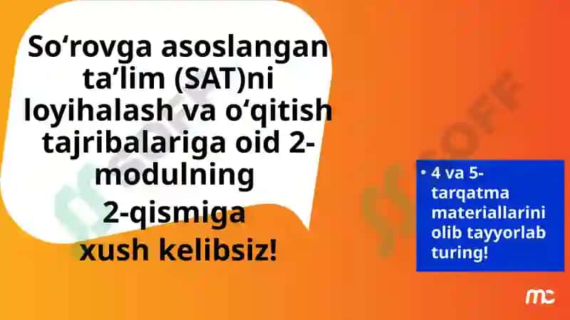 O‘zbekistondagi tabiiy fanlar master o‘qituvchilari uchun malaka oshirish o‘quv kursi 2