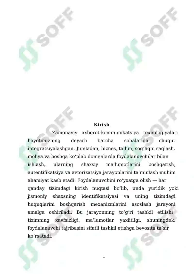 Foydalanuvchi ro’yhatga olish tizimi 2