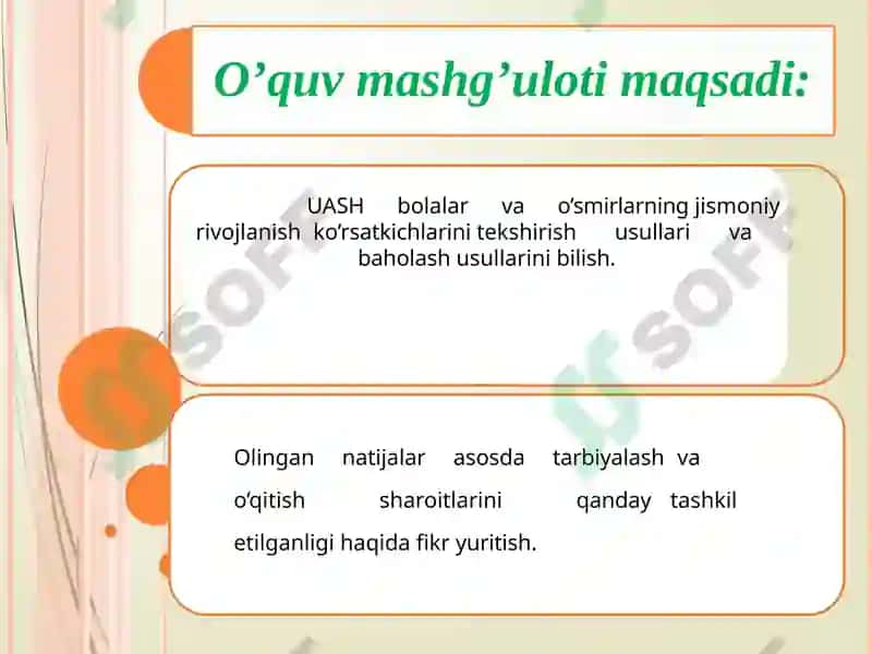 TASHKILLASHTIRILGAN BOLALAR JAMOALARIDA	BOLALAR VA O’SMIRLARNING JISMONIY RIVOJLANISHINI NAZORAT QILISH» 2