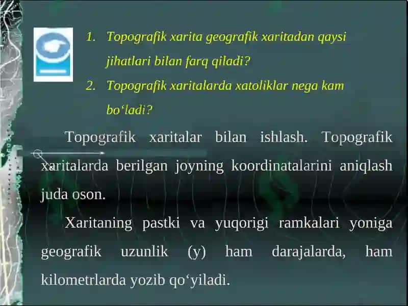 Topografik plan va xaritalar 2