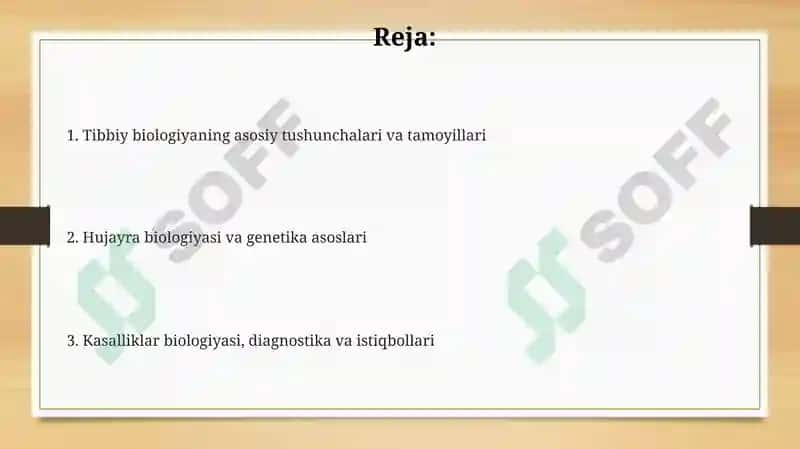 Tibbiy biologiya faniga kirish 2