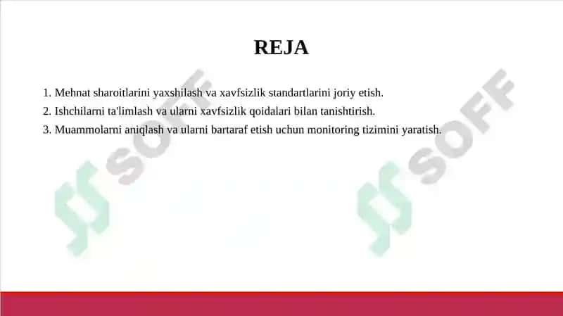 Mehnat sharoitlarini yaxshilash va xavfsizlik standartlarini joriy etish 2