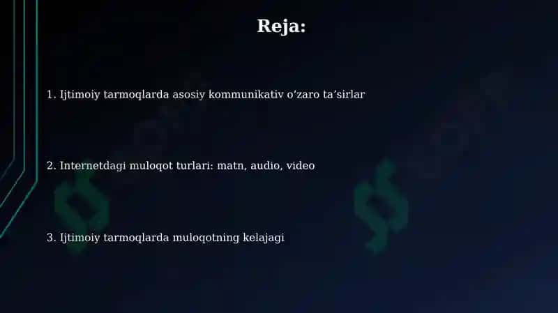 Internetdagi kommunikativ oʻzaro ta’sirning asosiy turlari (ijtimoiy tarmoqlar) 2