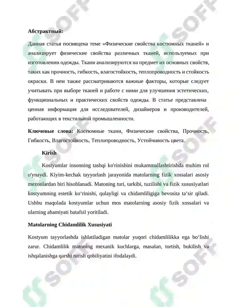 KOSTYUM BOP MATOLARNI FIZIK XOSSALARI 2