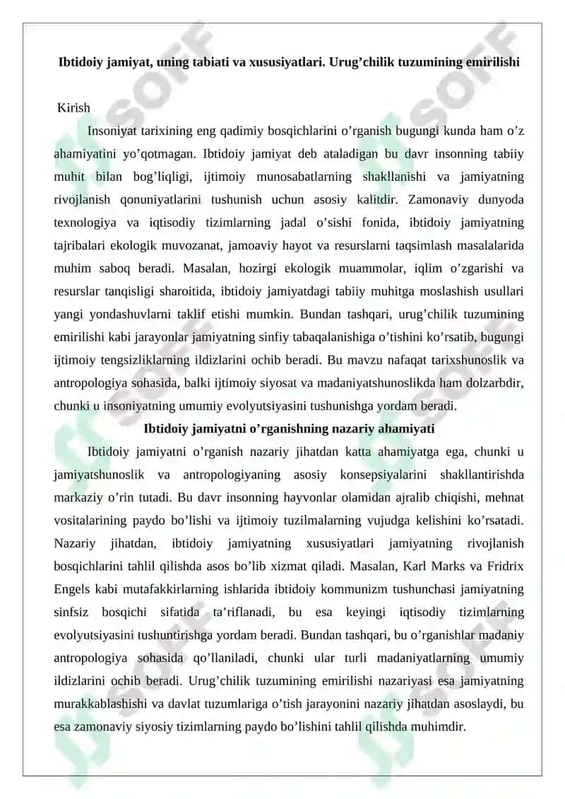 Ibtidoiy jamiyat, uning tabiati va xususiyatlari 2