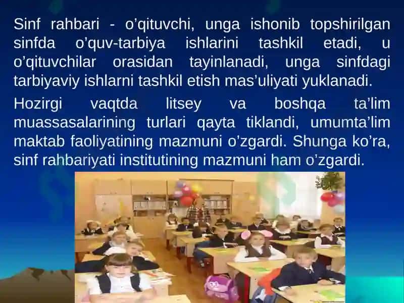 Sinf rahbarining faoliyati 2