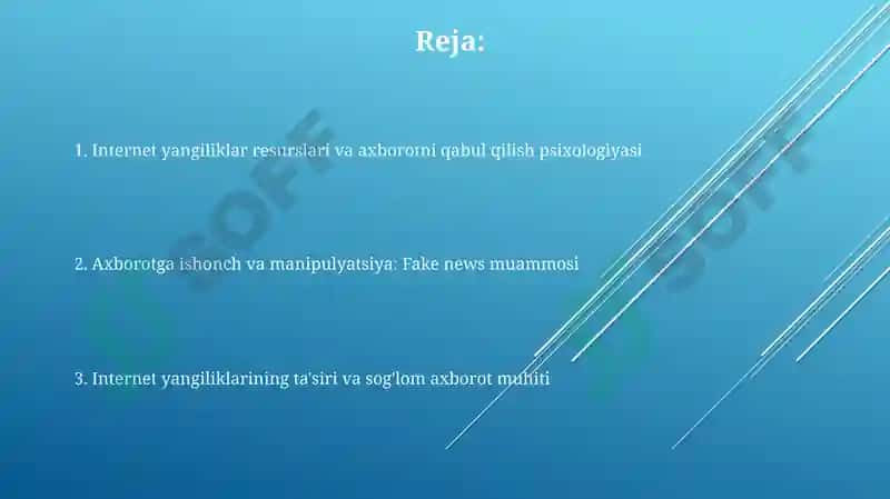 Internet yangiliklar resurslari va axbarotni qabul qilish psixologiyasi 2