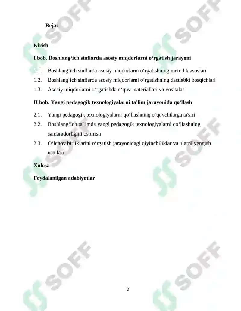 BOSHLANG'ICH SINFLARDA ASOSIY MIQDORLARNI O‘RGATISH JARAYONIDA YANGI PEDAGOGIK TEXNOLOGIYALARDAN FOYDALANISH 2