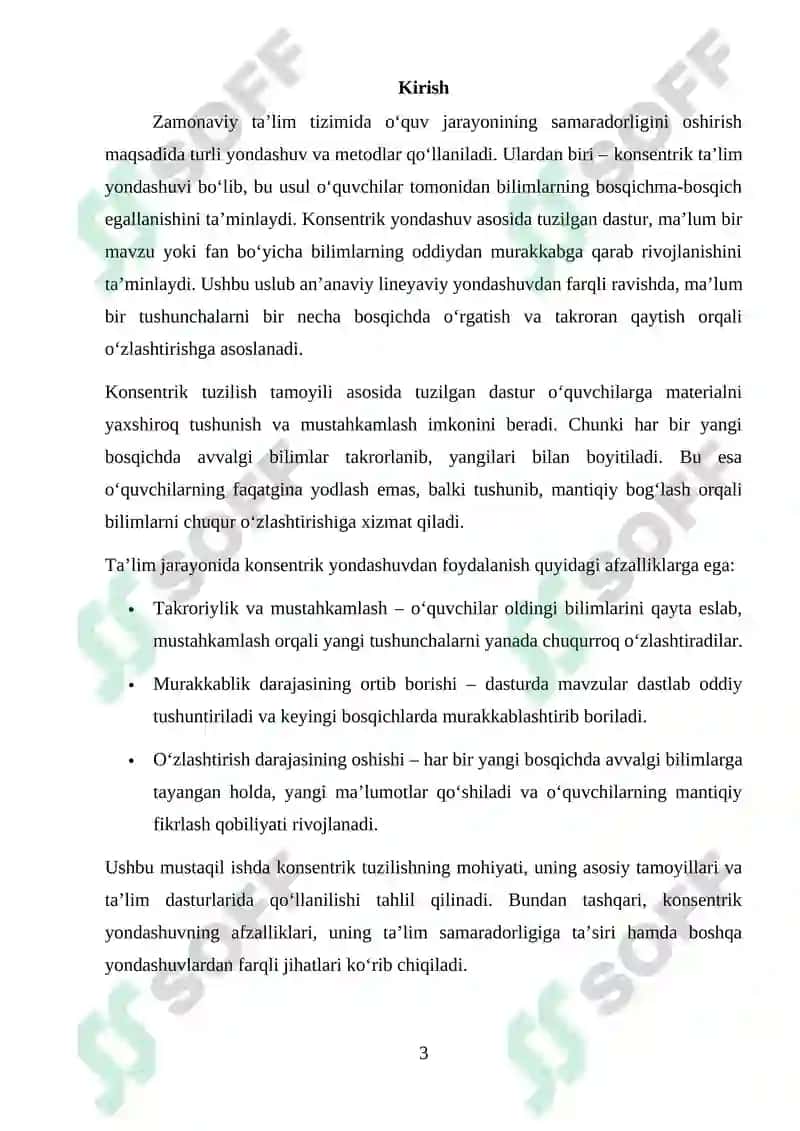 Dasturning konsentrik tuzilishi va tamoyillari asosida tuzilishi 2