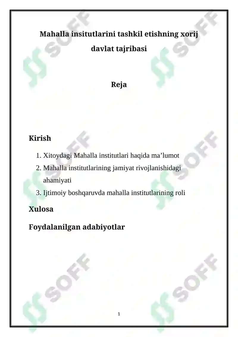 Xitoydagi Mahalla institutlari haqida maʼlumot 2