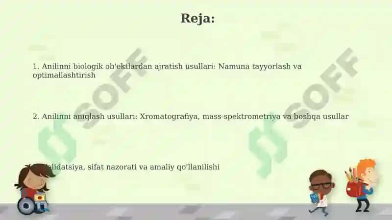 Anilinni biologik obyektlardan ajratib olish va tahlil qilish usullari 2