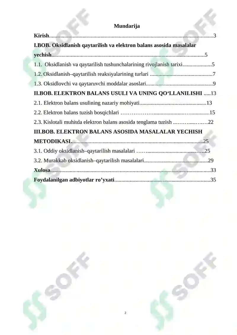 Oksidlanish qaytarilish va elektron balans asosida masalalar yechish 2