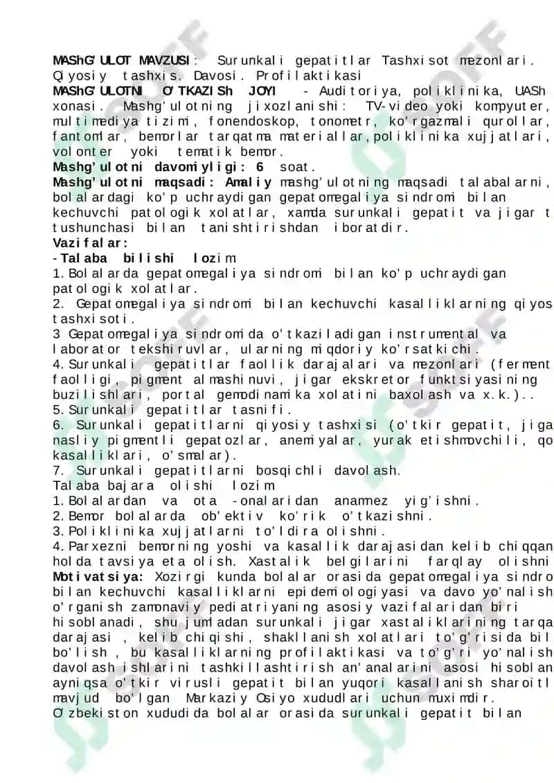 Surunkali gepatitlar. Tashxisot mezonlari. Qiyosiy tashxis. Davosi. Profilaktikasi 2
