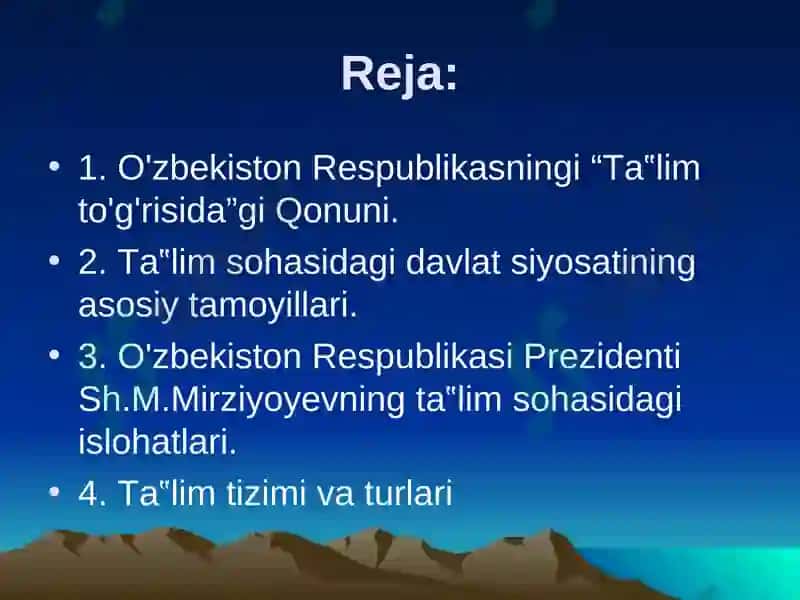 O'zbekiston Respublikasida ta’lim tizimini rivojlantirishning konseptual asoslari 2