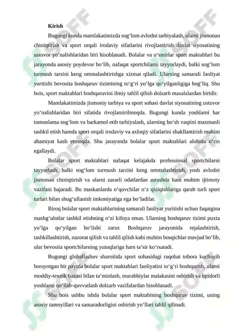 Bolalar Sport Maktabining Boshqaruv Tahlili 2