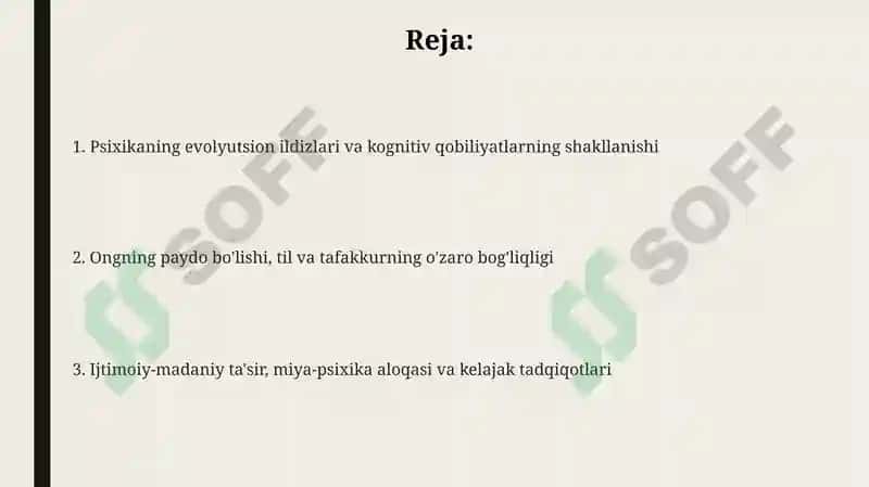 Psixikaning evolyutsiyasi va vujudga kelishi 2