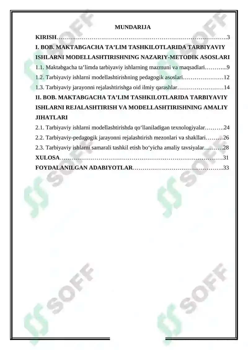 Maktabgacha ta'lim tashkilotlarida tarbiyaviy ishlarni modellashtirish va rejalashtirish 2
