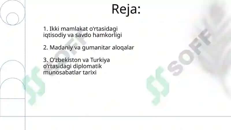 Oʻzbekiston va Turkiya oʻrtasidagi xalqaro hamkorlik va diplomatik munosabatlar 2