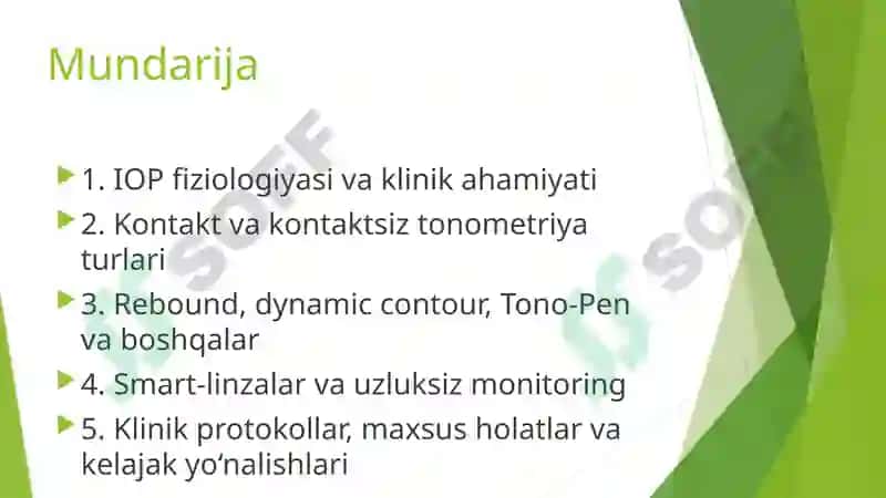 Ko‘z ichki bosimini baholash — Innovatsion usullar 2