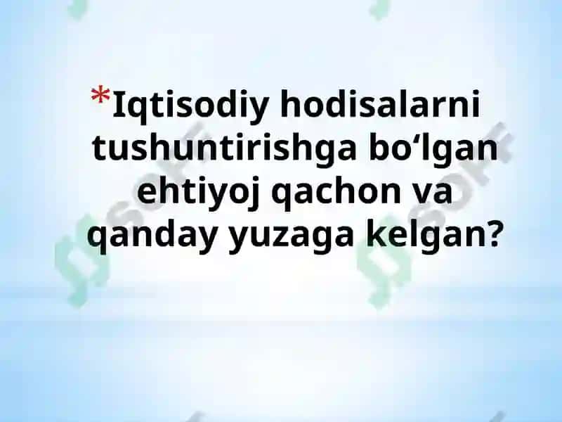Iqtisodiy ta’limotlar tarixi 2