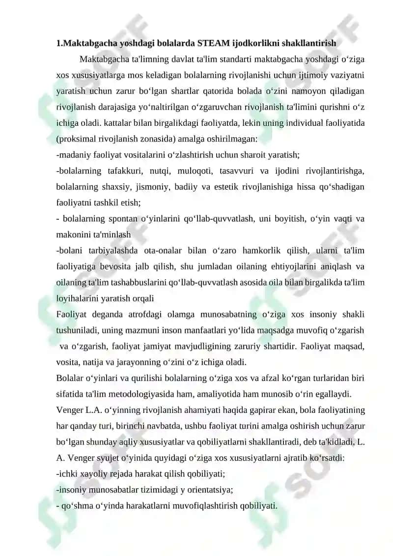 Maktabgacha ta’limda LEGO qurilish, konstruksiyalashga o‘rgatishda STEAM ta’lim texnologiyasidan foydalanish 2