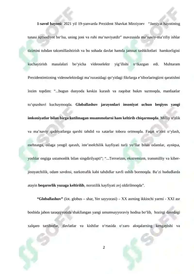 Globallashuv va barqaror taraqqiyot falsafasi 2